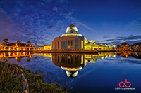 Blue Hour of An-Nur Mosque, taken with Nikon D800E, Samyang 14mm and HDR 9 exposure